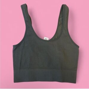 Bozzolo Green Fitted Crop Tank Top Yoga Pilates